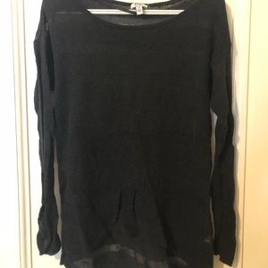 Black striped see through sweater